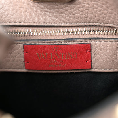 Valentino Garavani Pebbled Calfskin Small Rockstud Flip Lock Hobo Poudre 6 of 18