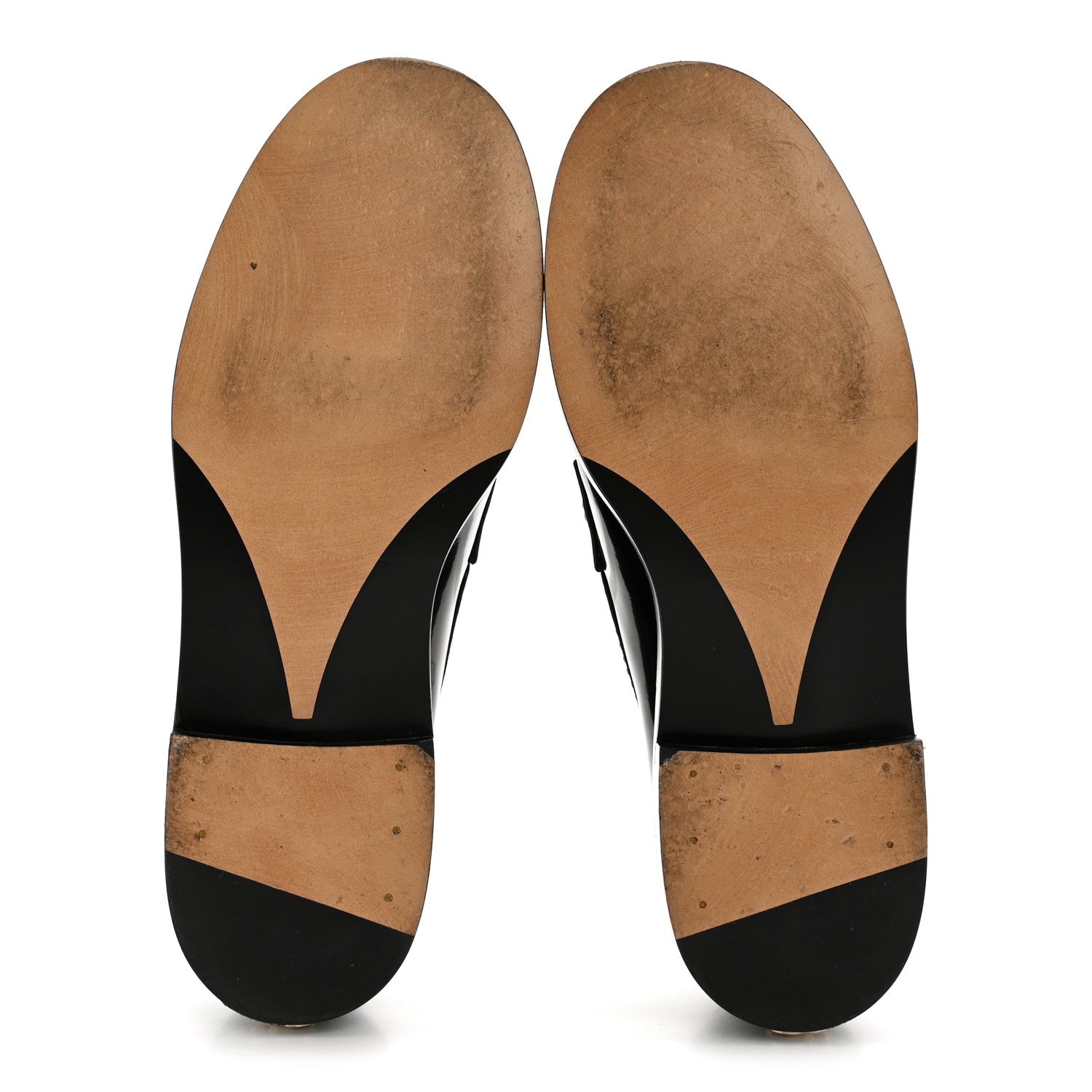 Chanel Shiny Calfskin Logo Loafers 38 Black 6 of 11