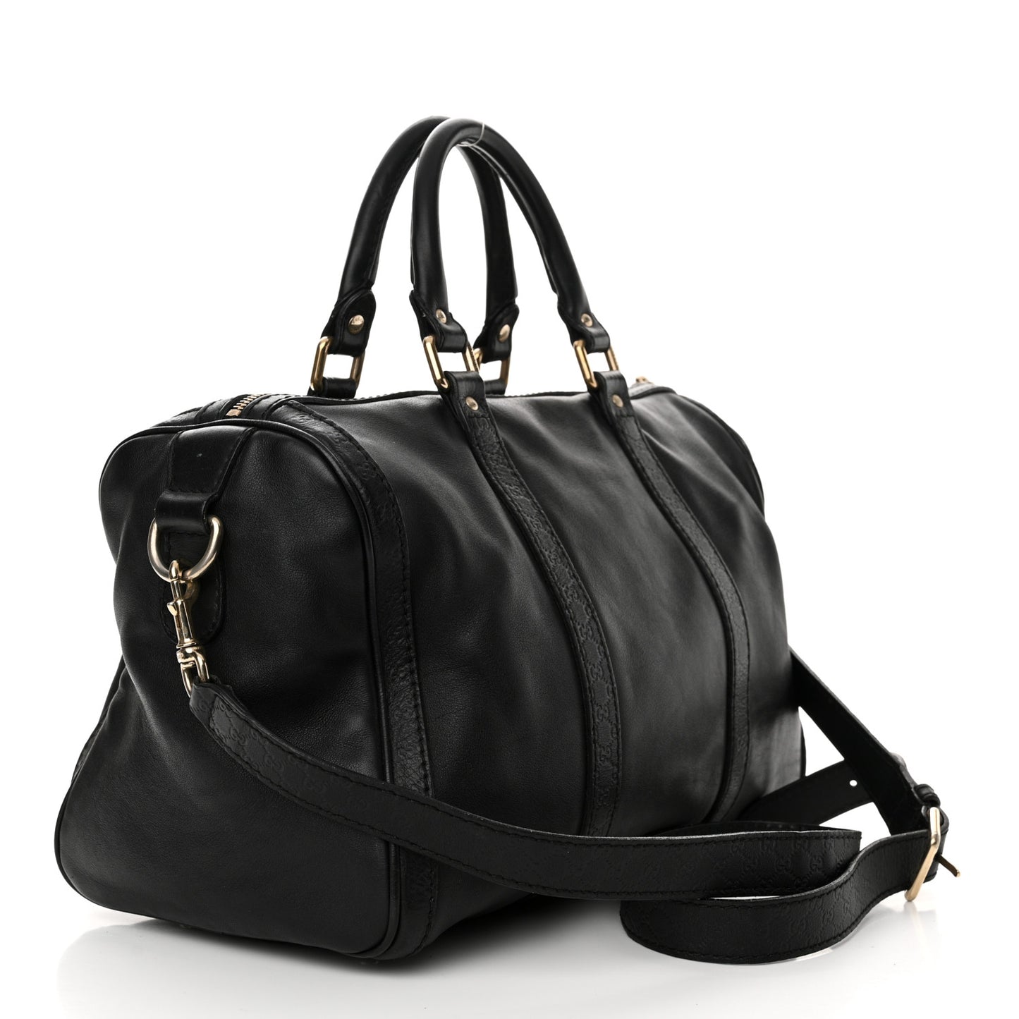 Calfskin Microguccissima Trim Medium Boston Black