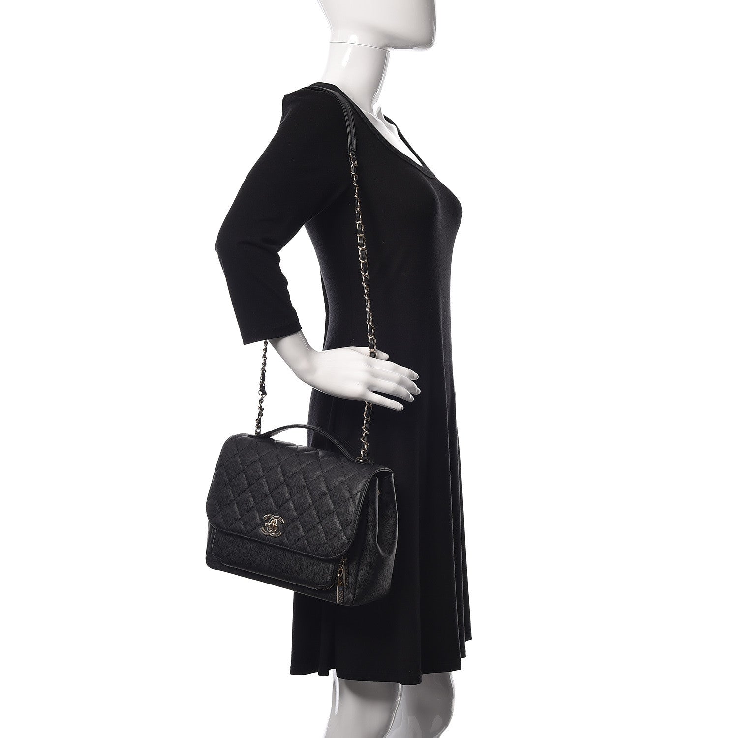 Chanel Caviar Quilted Large Business Affinity Flap Black 2 of 10