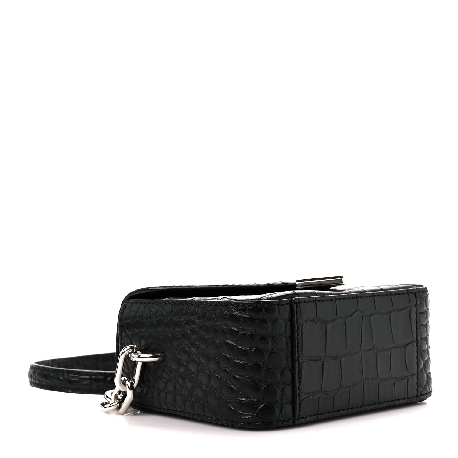 Alexander Wang Crocodile Calfskin Embossed Mini Prisma Envelope Shoulder Black 4 of 11