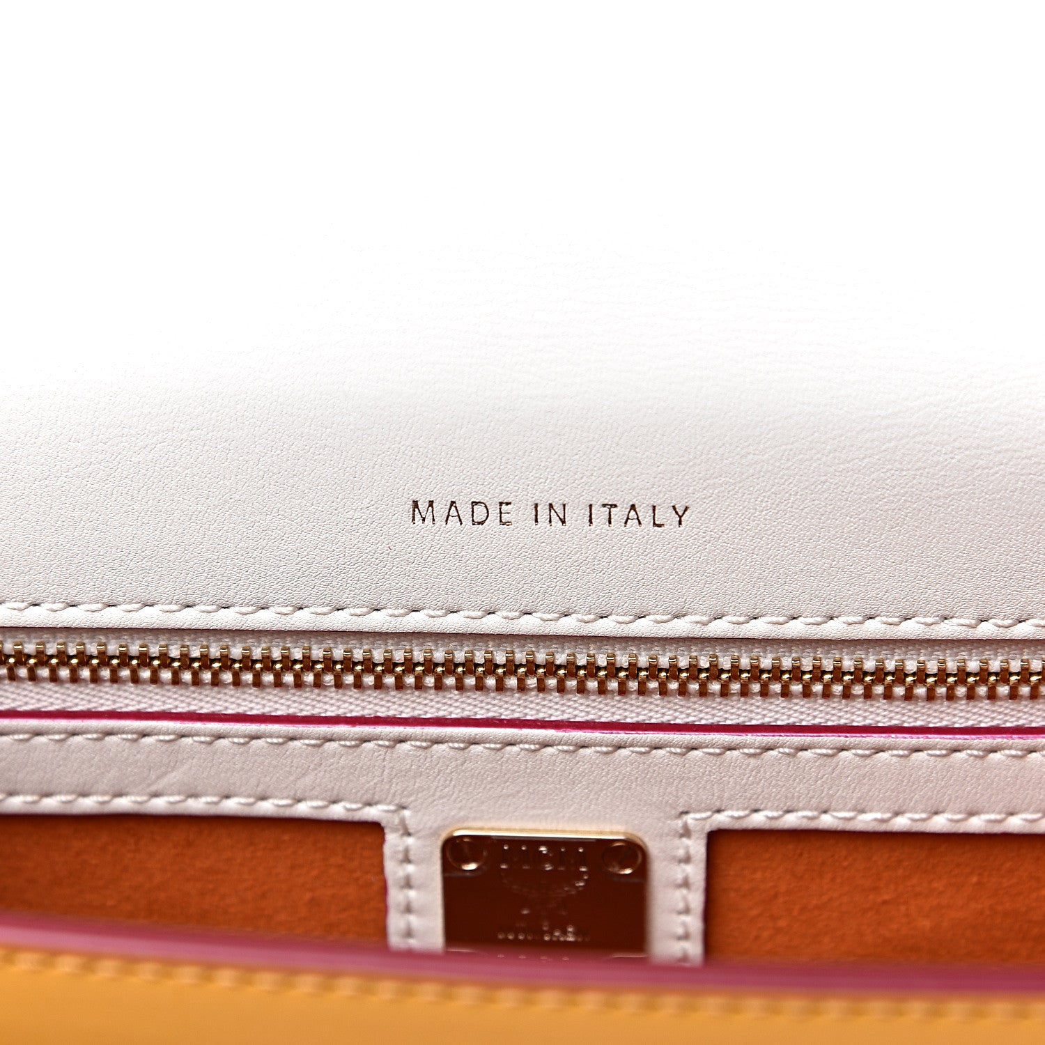 MCM Visetos Small Patricia Satchel Cognac White 5 of 10