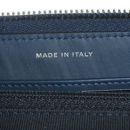 Chanel Patent Quilted Zip Around Wallet Navy Blue 6 of 9