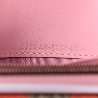 Gucci GG Supreme Monogram Strawberry Flap Wallet Light Pink 6 of 9