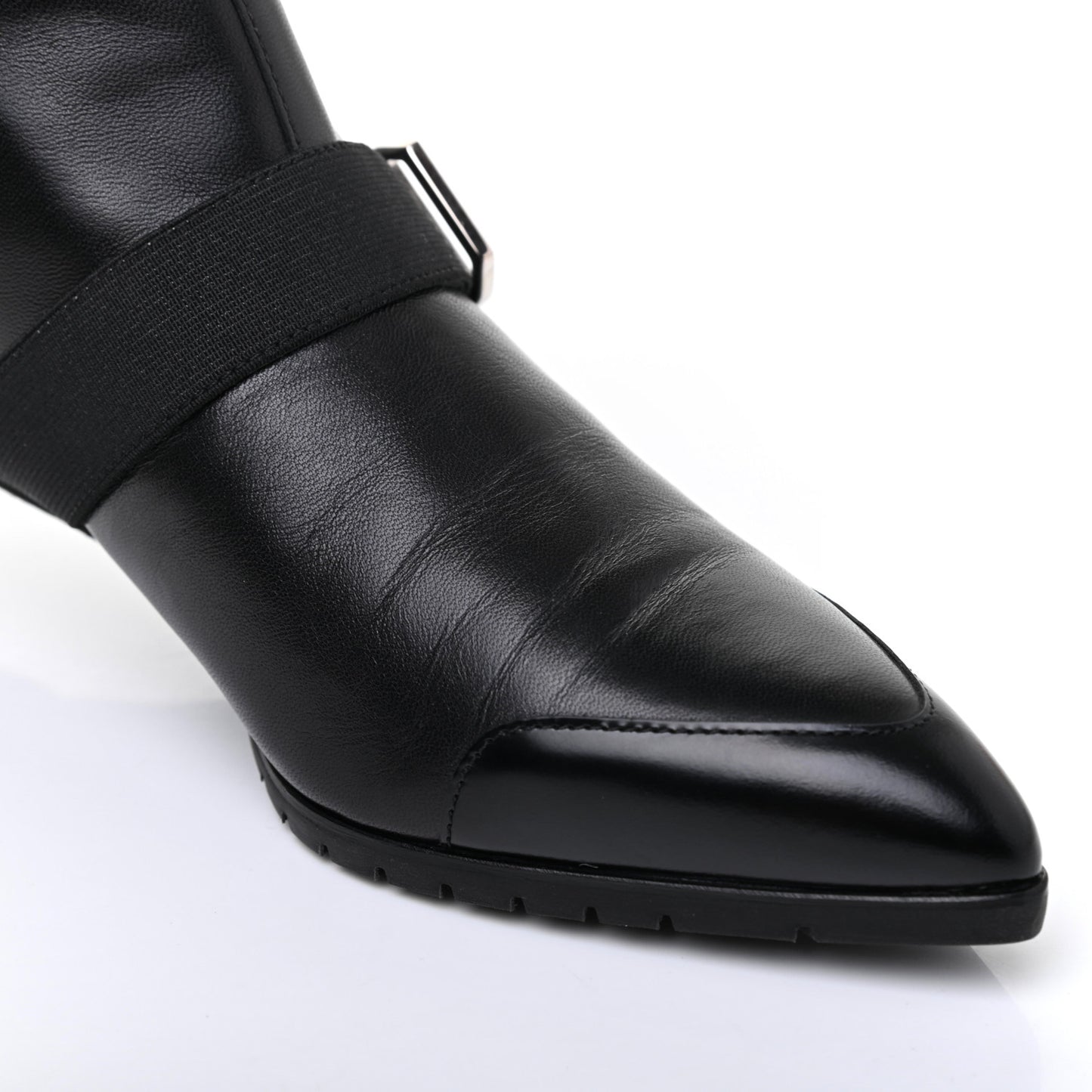Tuscan Calfskin Technical Canvas Shocky Ankle Boots 38 Black
