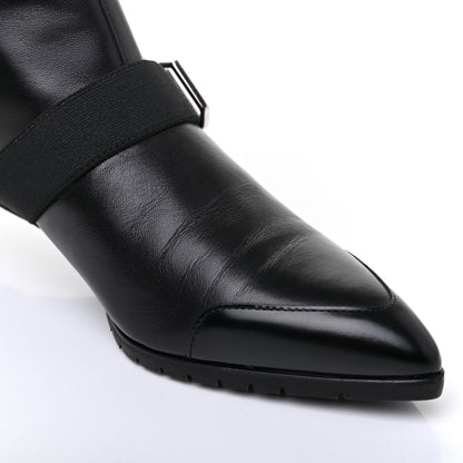 Hermes Tuscan Calfskin Technical Canvas Shocky Ankle Boots 38 Black 9 of 10