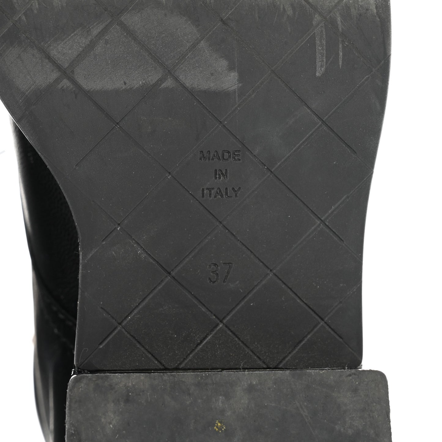 Lambskin Patent Calfskin Quilted CC Lace Up Combat Boots 37 Black
