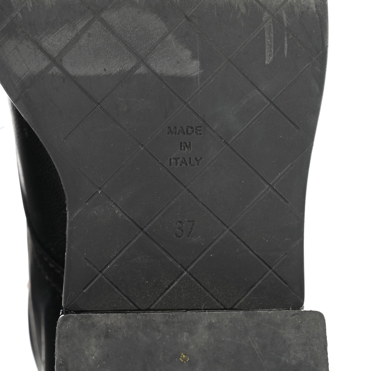 Chanel Lambskin Patent Calfskin Quilted CC Lace Up Combat Boots 37 Black 8 of 12