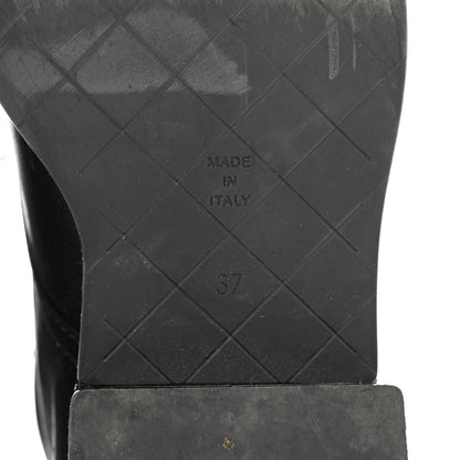 Chanel Lambskin Patent Calfskin Quilted CC Lace Up Combat Boots 37 Black 8 of 12