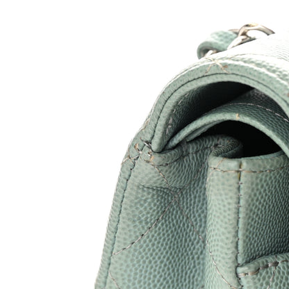 Chanel Caviar Quilted Medium Double Flap Light Blue 15 of 17