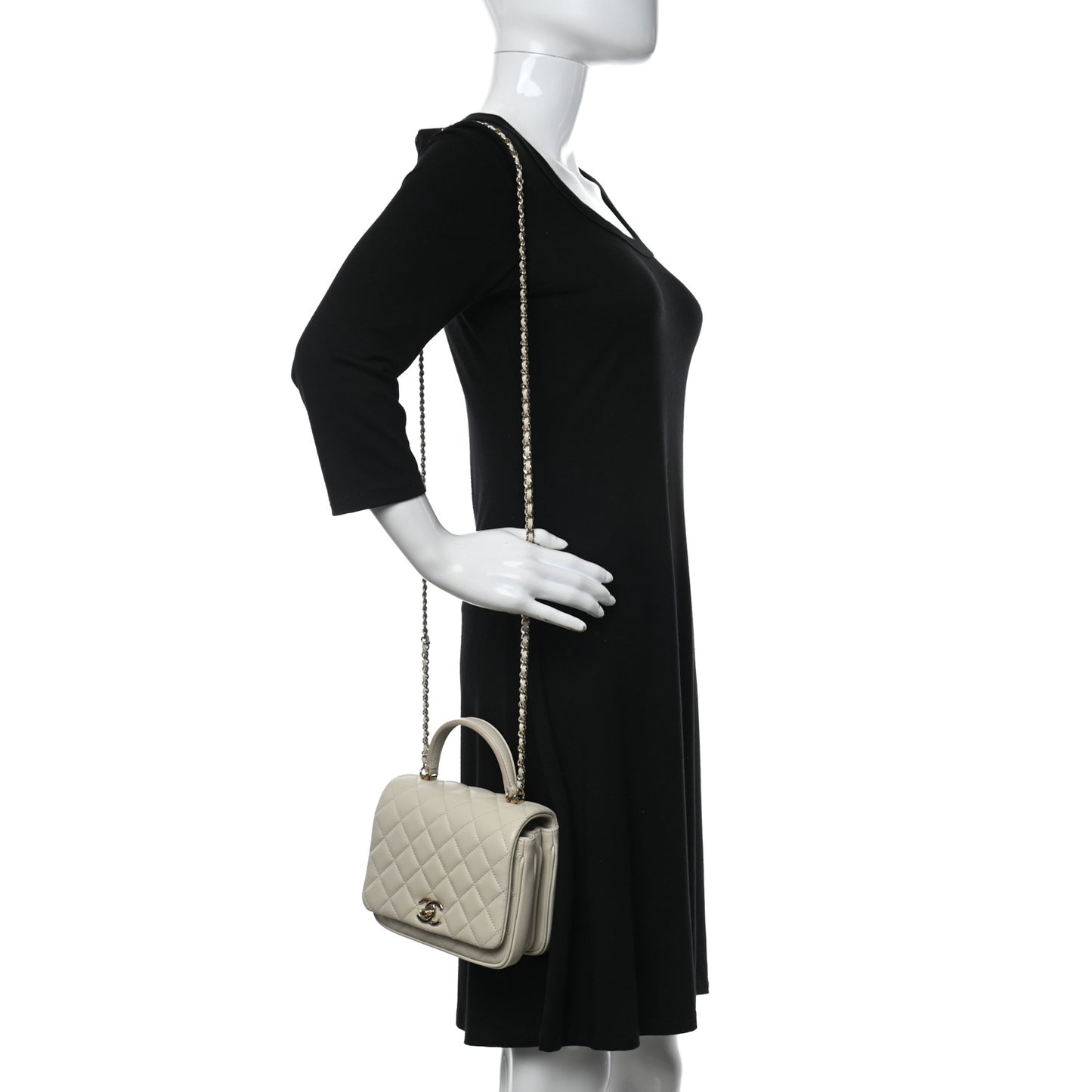 Lambskin Quilted Mini Citizen Chic Flap Ivory