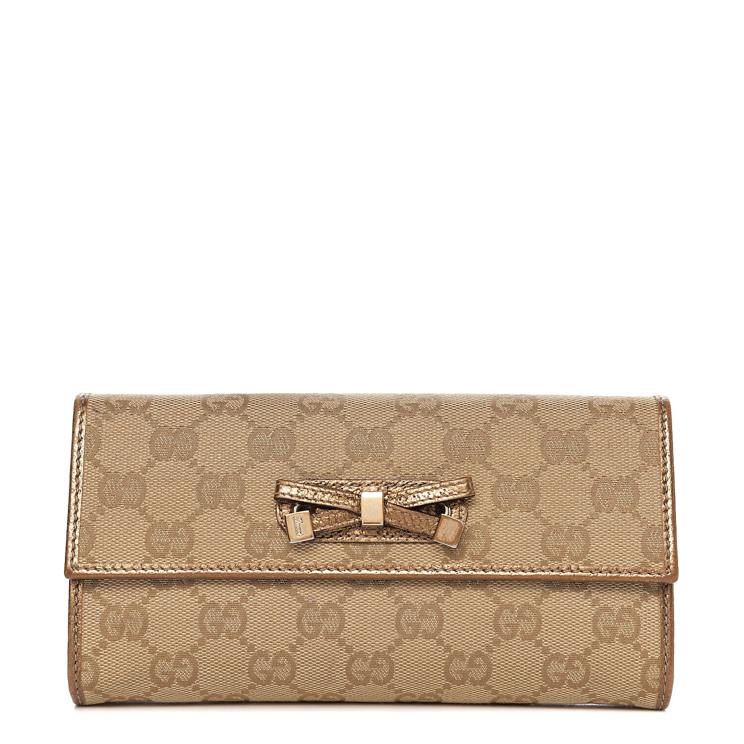 Gucci Monogram Princy Continental Wallet Gold 1 of 8