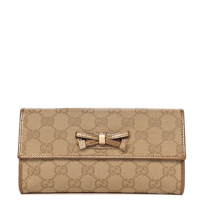 Gucci Monogram Princy Continental Wallet Gold 1 of 8