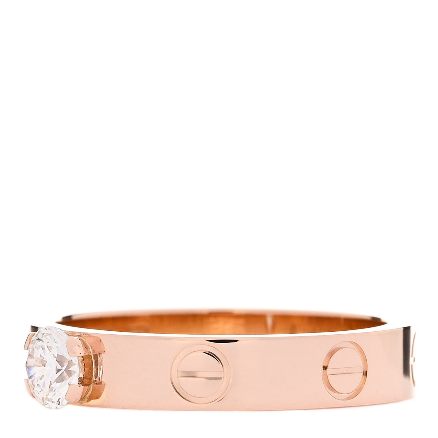18K Pink Gold Diamond .25ct LOVE Solitaire Engagement Ring 52 6