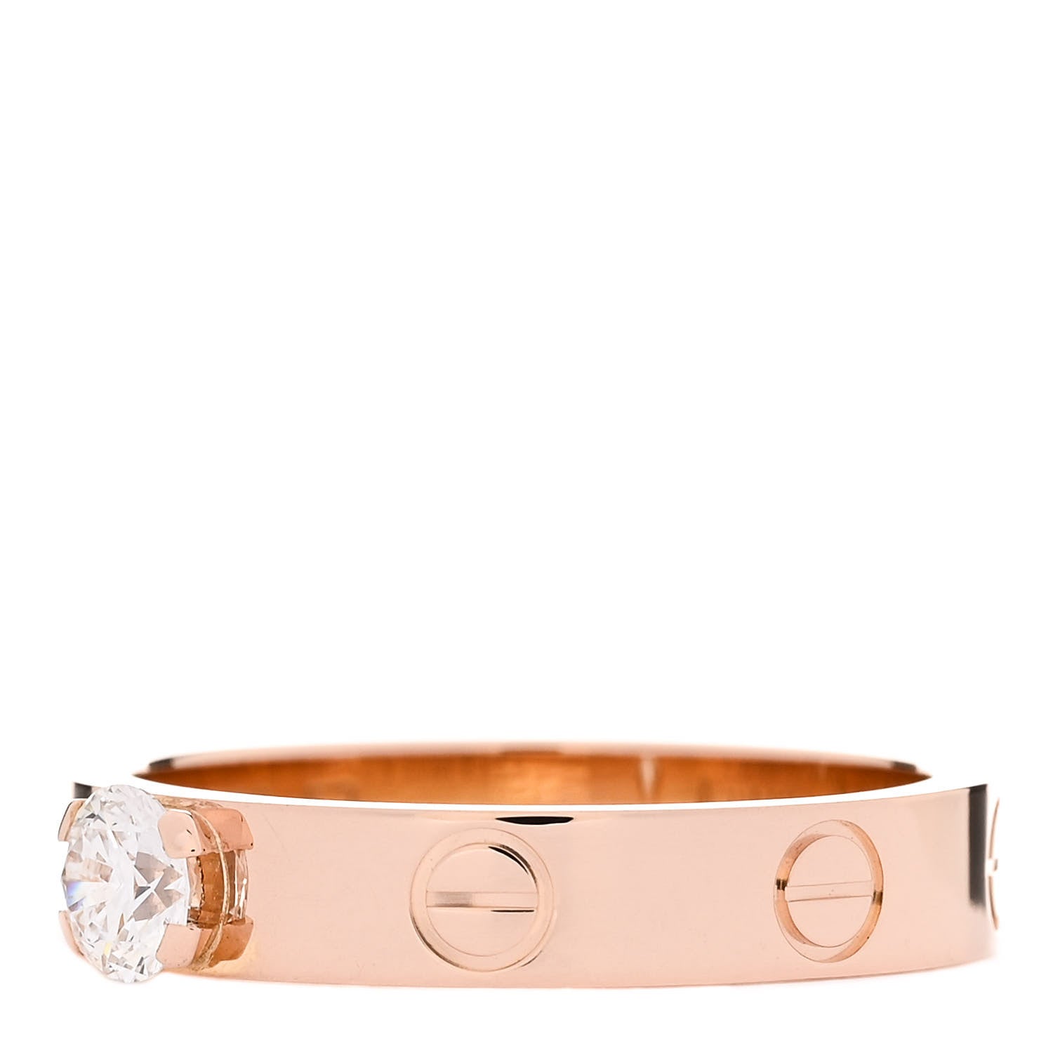 Cartier 18K Pink Gold Diamond .25ct LOVE Solitaire Engagement Ring 52 6 3 of 5