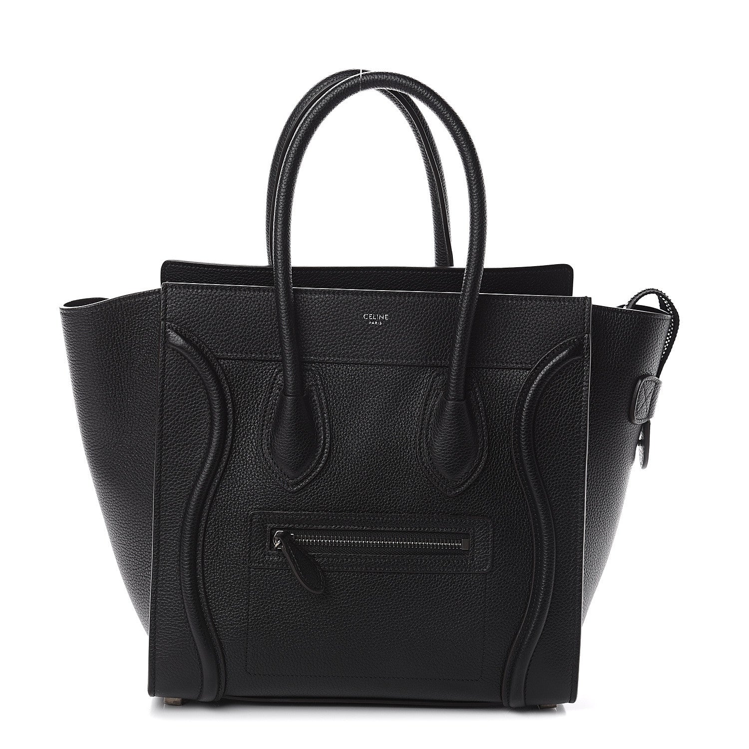 Celine Drummed Calfskin Micro Luggage Black 1 of 6