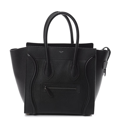Celine Drummed Calfskin Micro Luggage Black 1 of 6