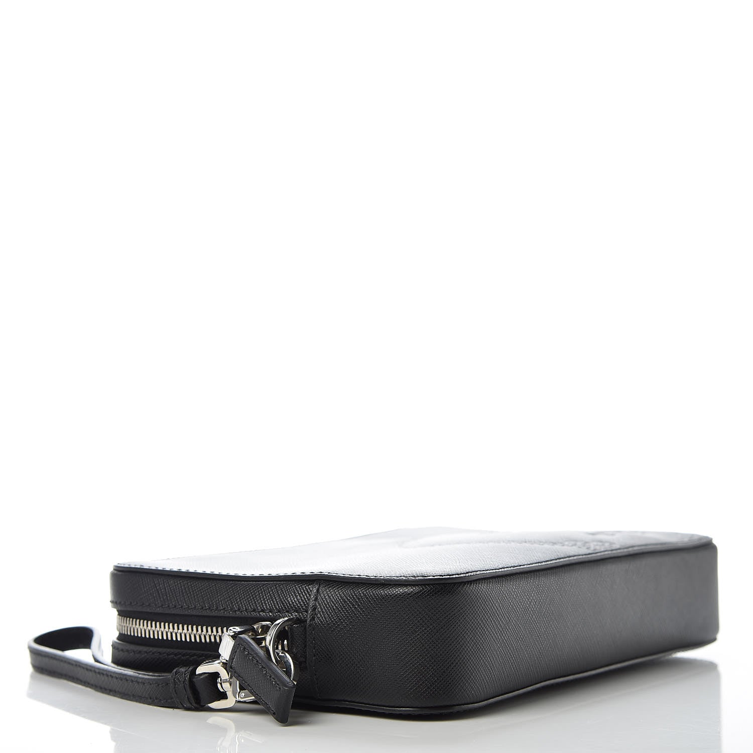 Prada Saffiano Travel Wristlet Bag Black 4 of 9