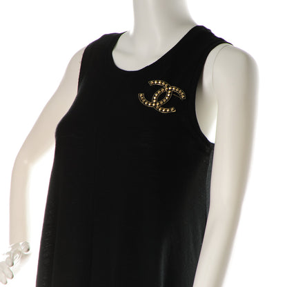 Chanel Enamel Studded CC Brooch Black Gold 2 of 4