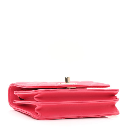 Chanel Lambskin Quilted Mini Trendy CC Wallet On Chain WOC Pink 4 of 11