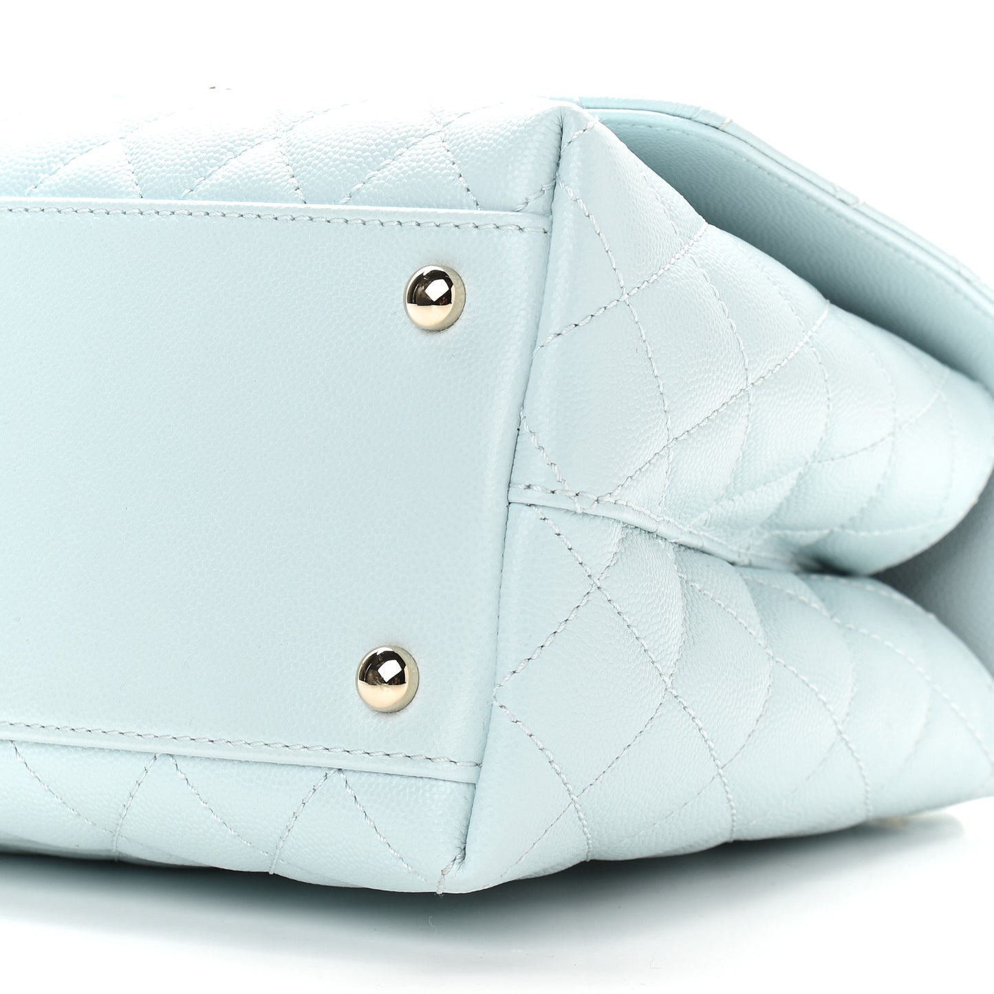 Caviar Quilted Small Coco Handle Flap Light Blue