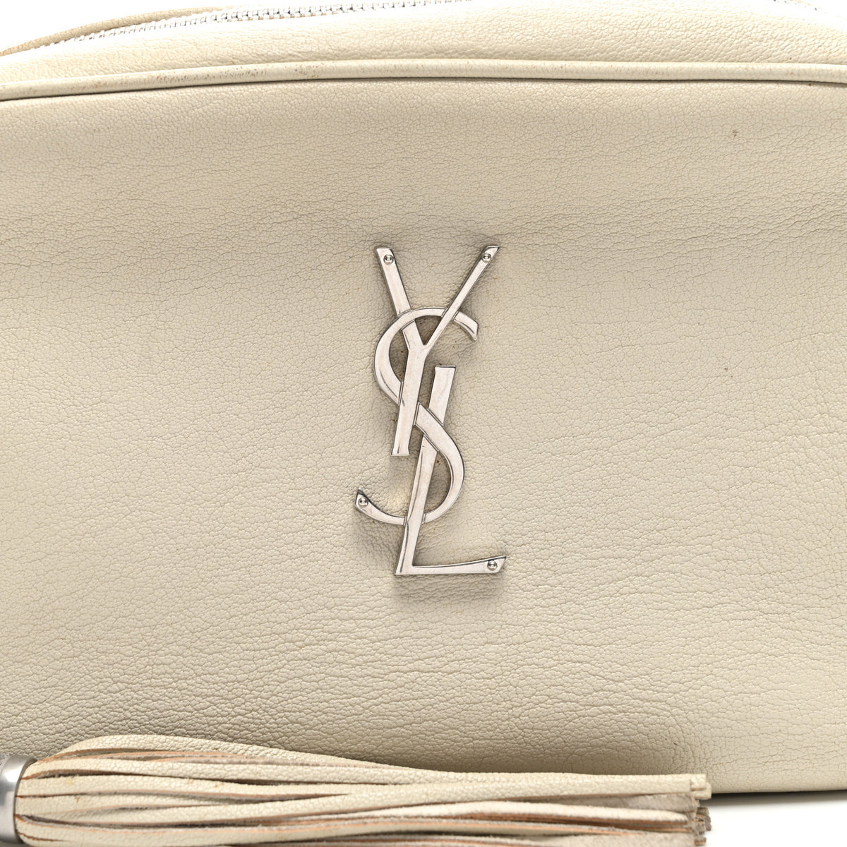 Saint Laurent Grained Lambskin Monogram Lou Camera Bag Crema Soft 8 of 12