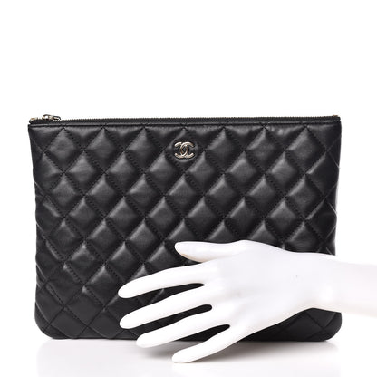 Chanel Lambskin Quilted Medium Cosmetic Case Black 2 of 10