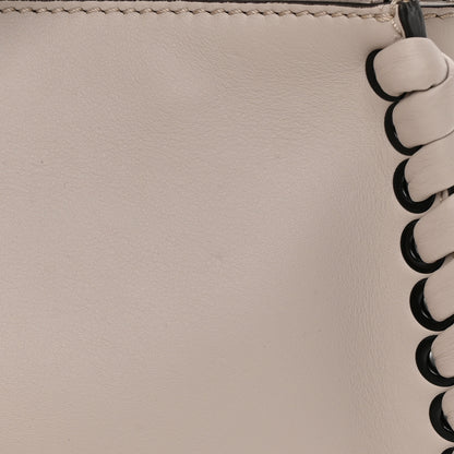 Fendi Vitello Seta Lace Up Medium Peekaboo Iconic Satchel Grigio Polvere 12 of 14