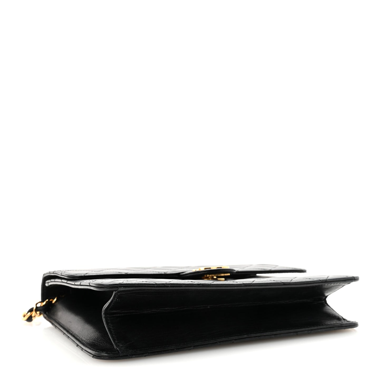 Lambskin Quilted Small Single Flap Bag Black