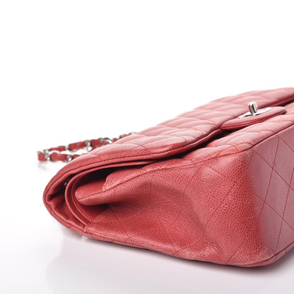 Chanel Caviar Quilted Jumbo Double Flap Red 12 of 14
