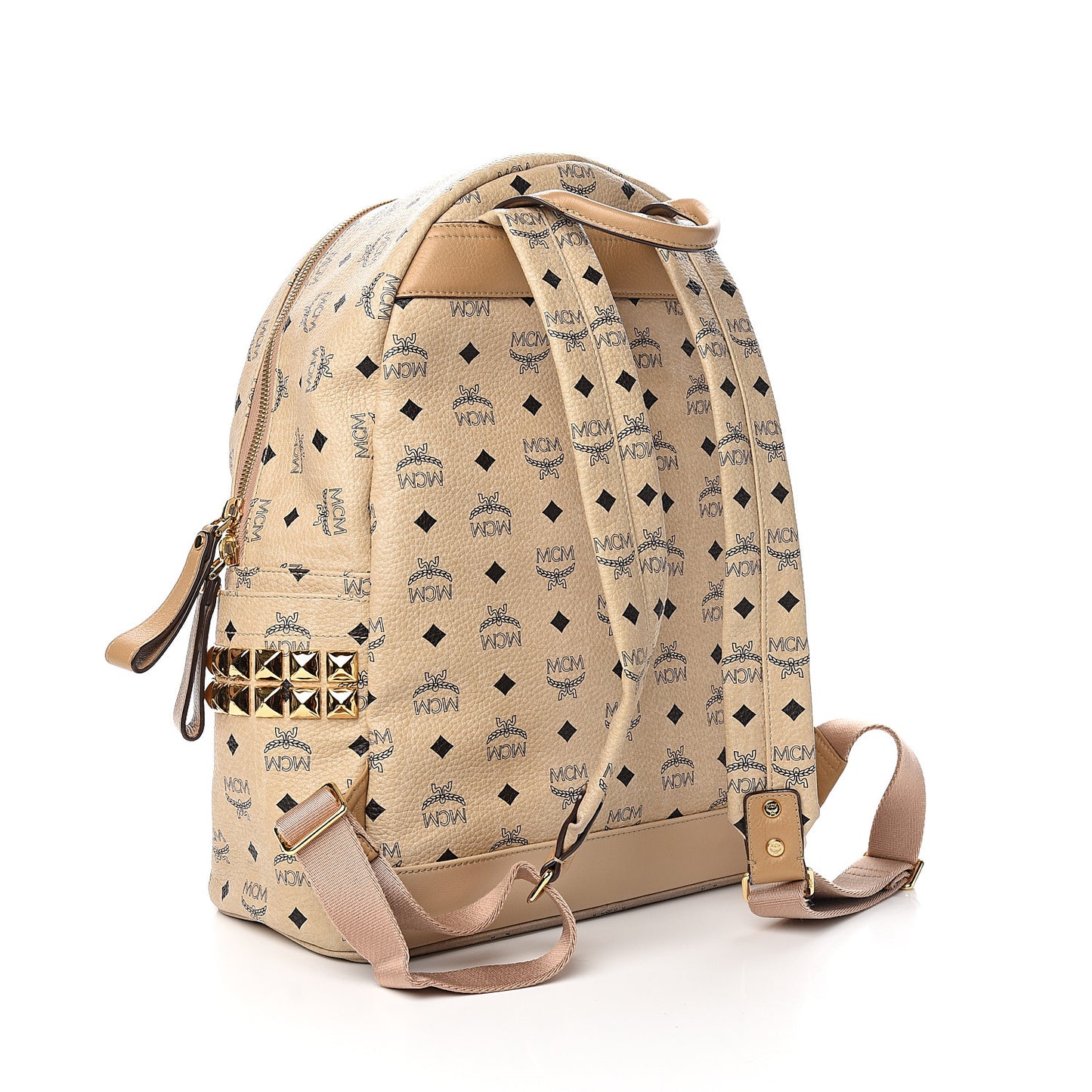 Visetos Medium Side Stud Stark Backpack Beige