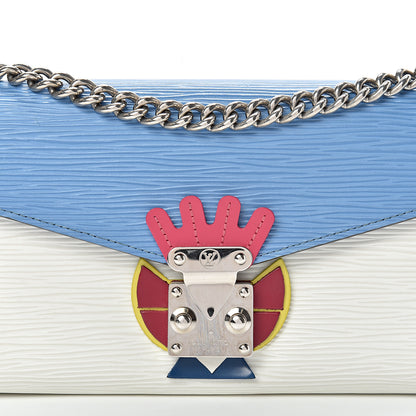 Louis Vuitton Epi Tribal Mask Chain Wallet Blue White 7 of 11