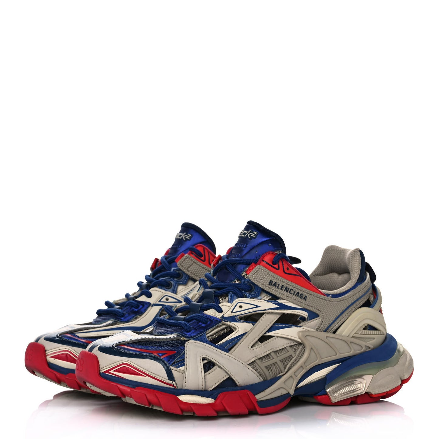 Rubber Mesh Bi-Color Womens Track.2 Open Sneakers 39 Beige Blue Red