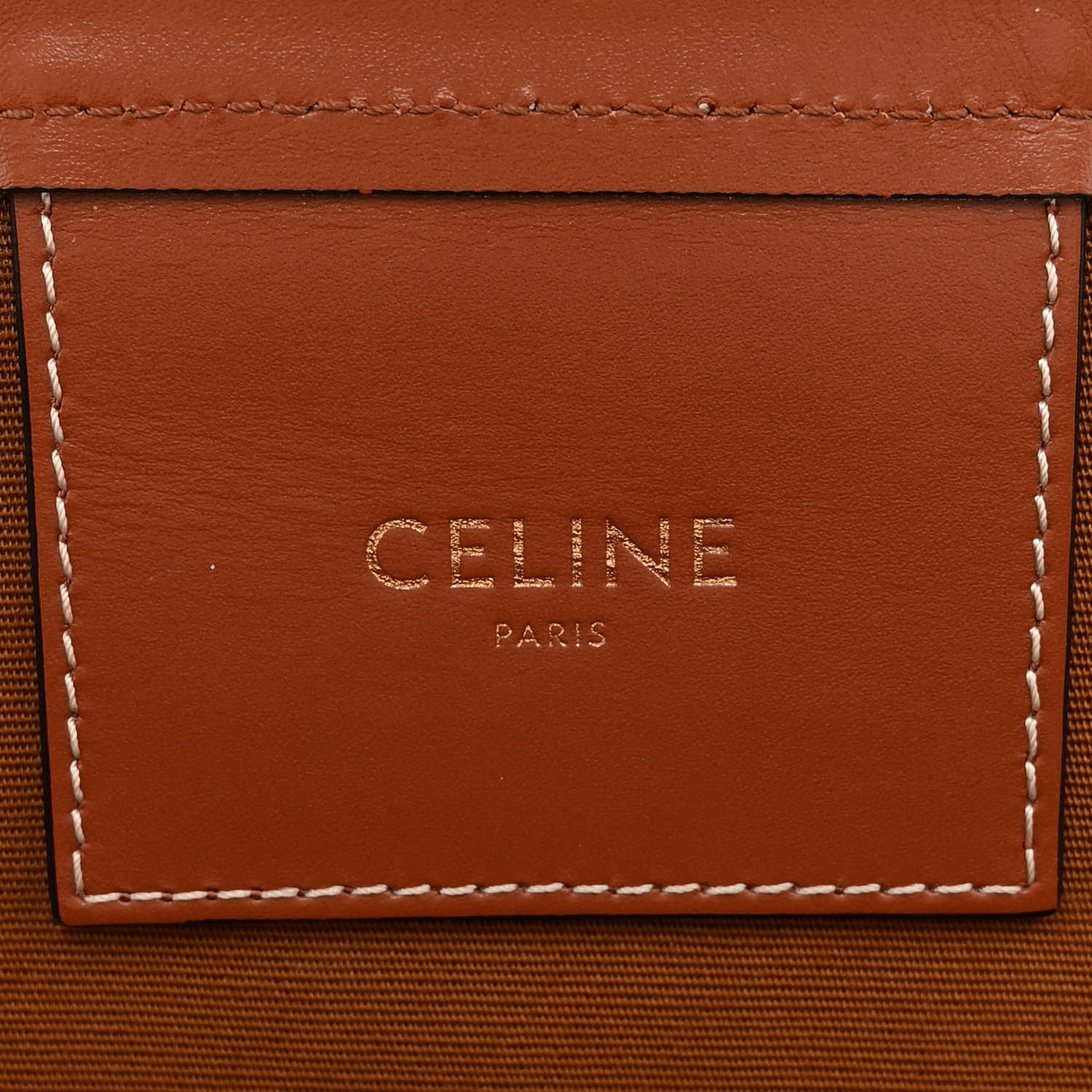 Celine Calfskin Canvas Triomphe Medium Couffin Tan 6 of 9