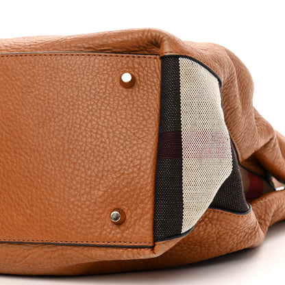 Burberry Grainy Calfskin House Check Medium Maidstone Saddle Brown 10 of 10