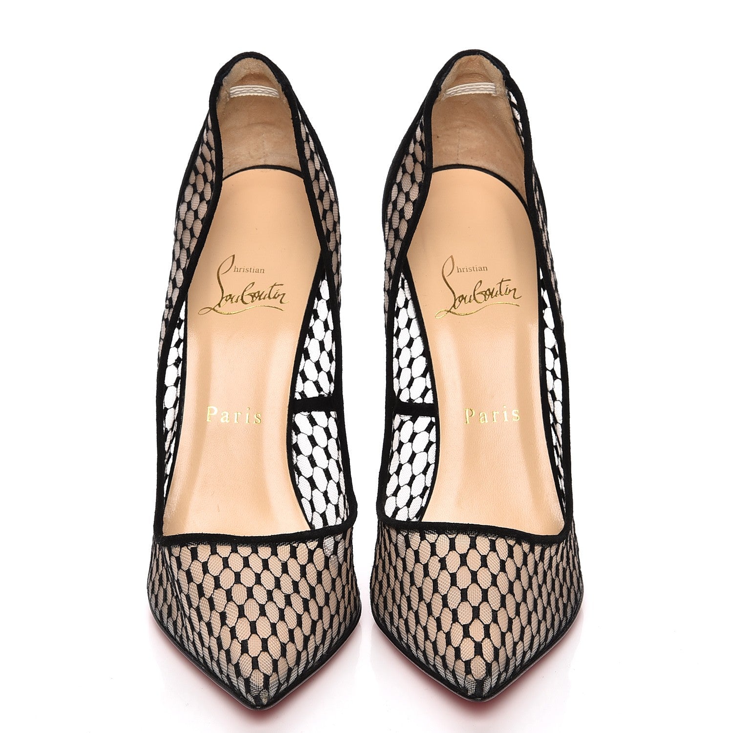 Christian Louboutin Mesh Suede Pigaresille 120 Pumps 38 Black 2 of 7
