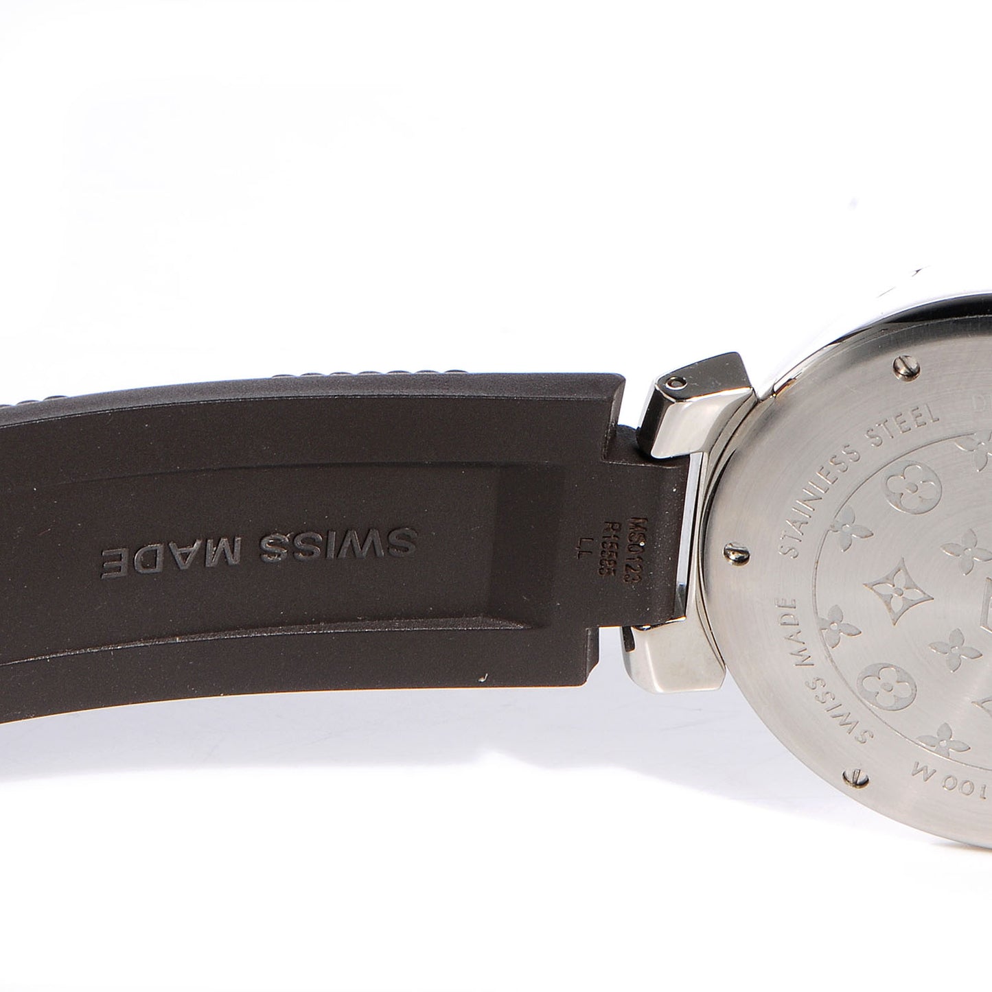 Stainless Steel Rubber 39mm Tambour Quartz Watch Brown