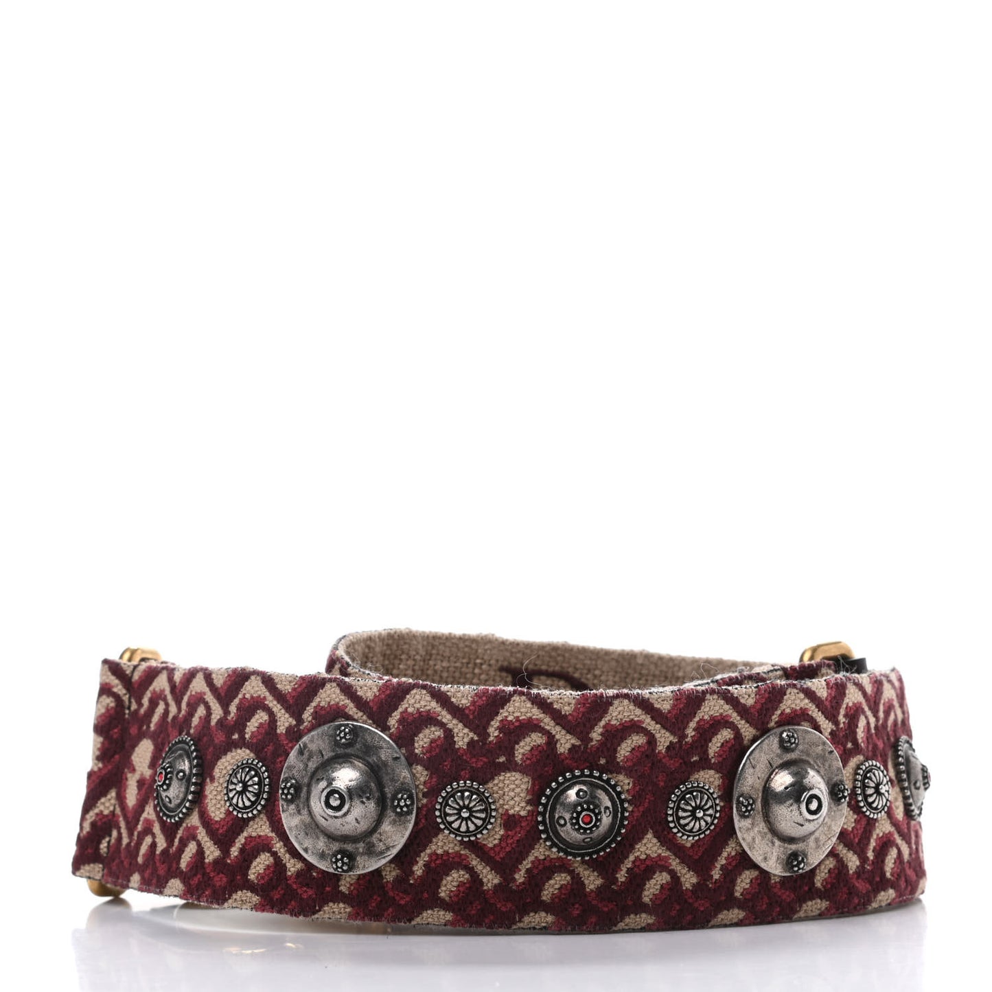Oblique Studded Shoulder Strap Burgundy
