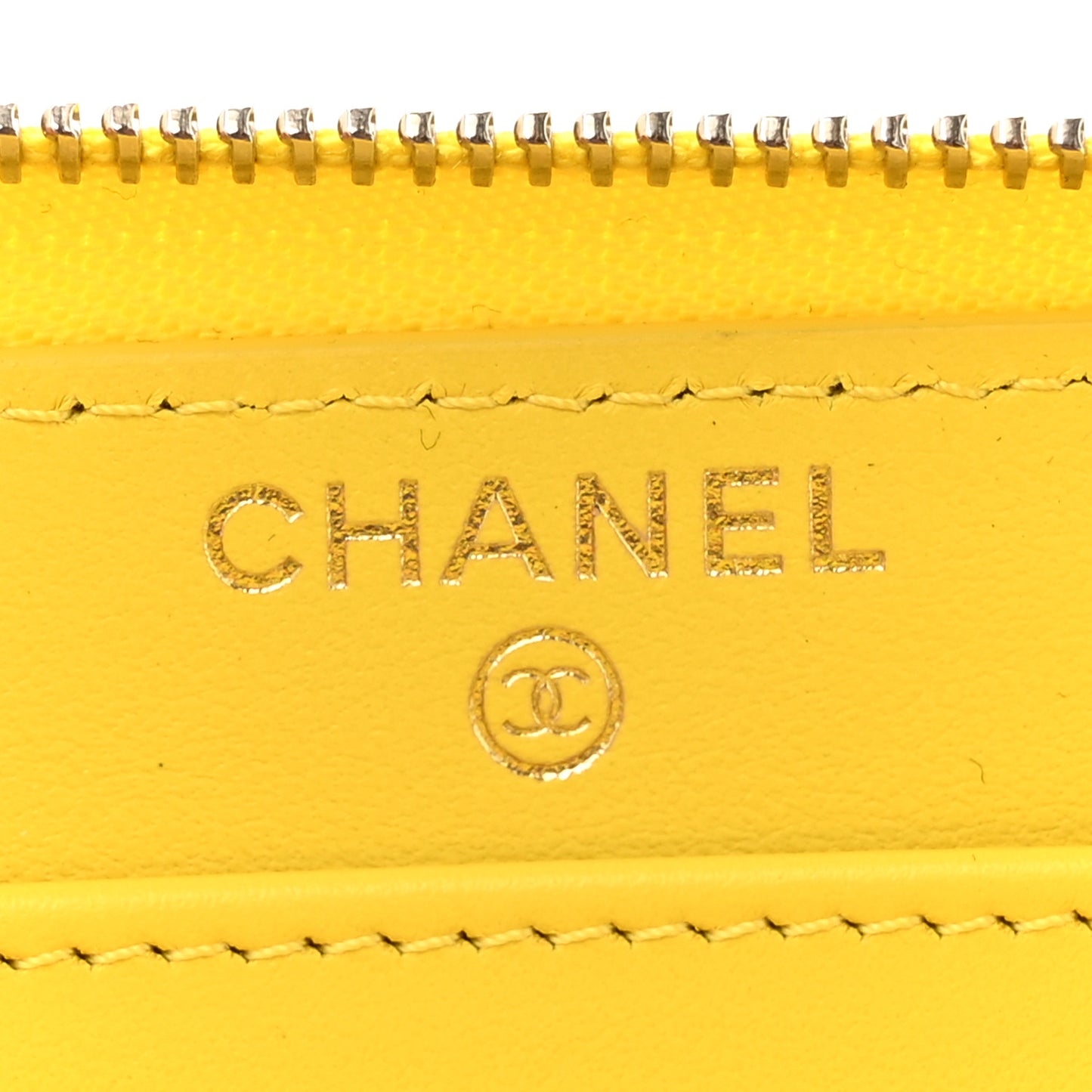 Caviar Quilted Large Gusset Zip Around Wallet Yellow