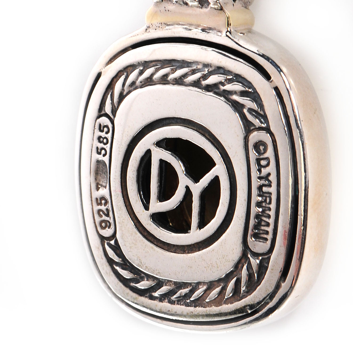 David Yurman Sterling Silver 14K Gold Dome 12mm Albion Enhancer Pendant 5 of 6