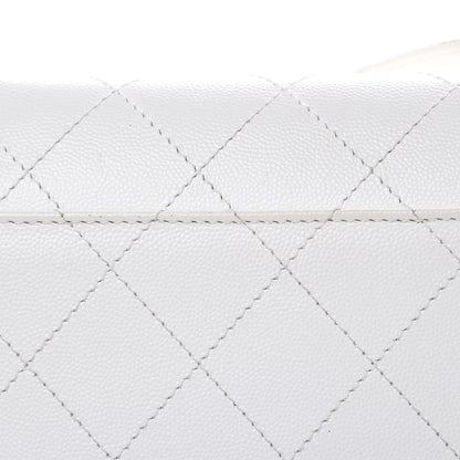 Chanel Caviar Stitched Flap Shoulder Bag White 11 of 14