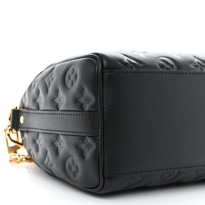 Louis Vuitton Lambskin Embossed Monogram Speedy 22 Bandouliere Black 8 of 10