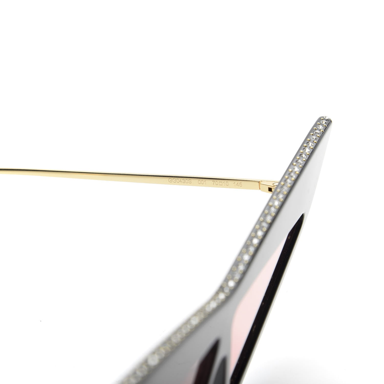Gucci Acetate Crystal Geometric Sunglasses GG0430S Black 6 of 7