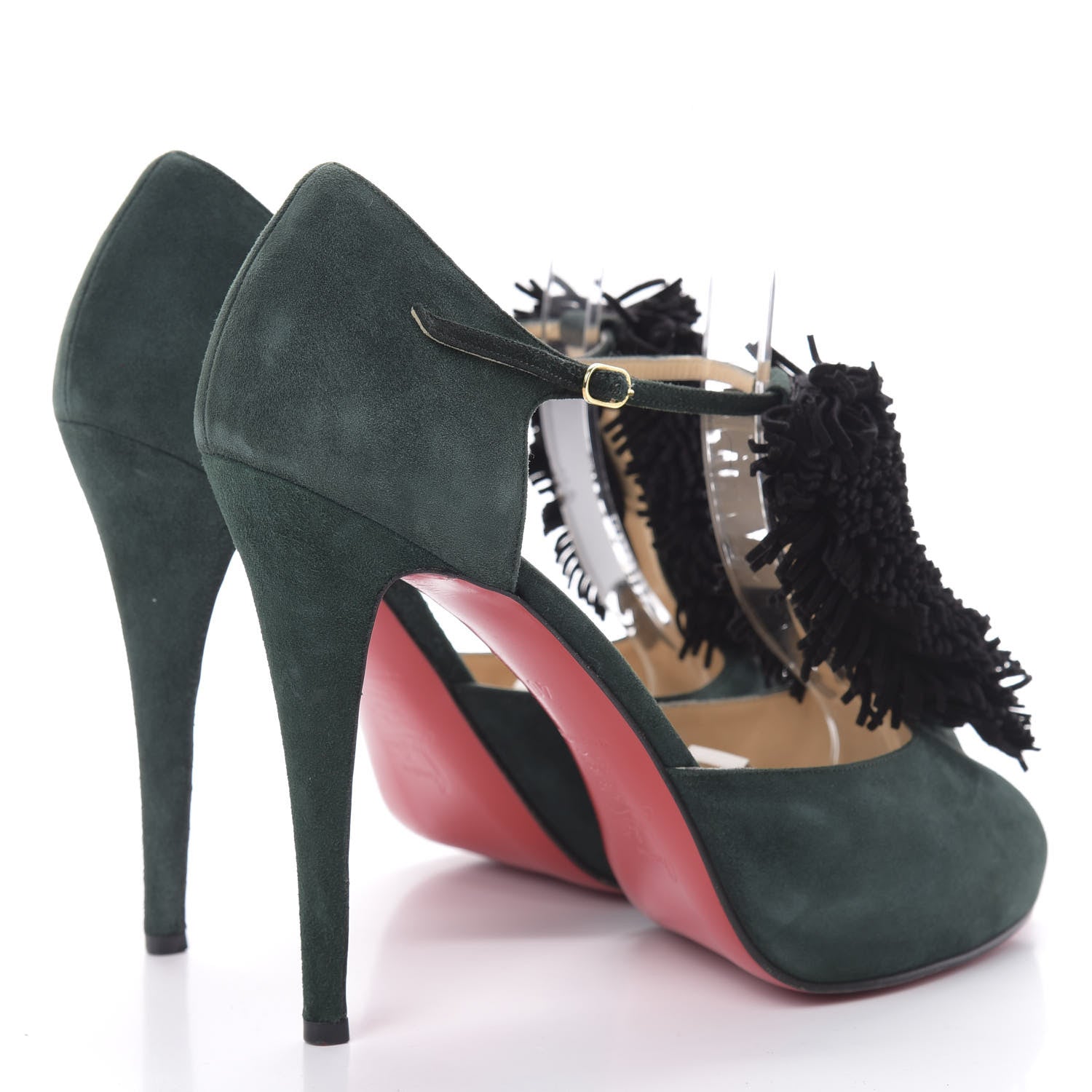 Christian Louboutin Suede Para La Cruz 120 Pumps 40 Verde Black 4 of 10