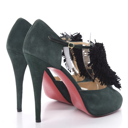 Christian Louboutin Suede Para La Cruz 120 Pumps 40 Verde Black 4 of 10