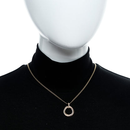 Cartier 18K Pink Yellow White Gold Diamond Trinity Double Bead Chain Pendant Necklace 2 of 7