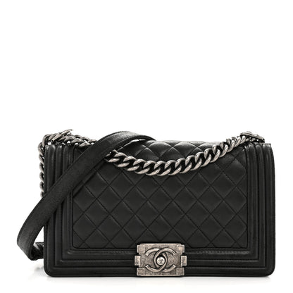 Chanel Lambskin Quilted Medium Boy Flap Black 1 of 16