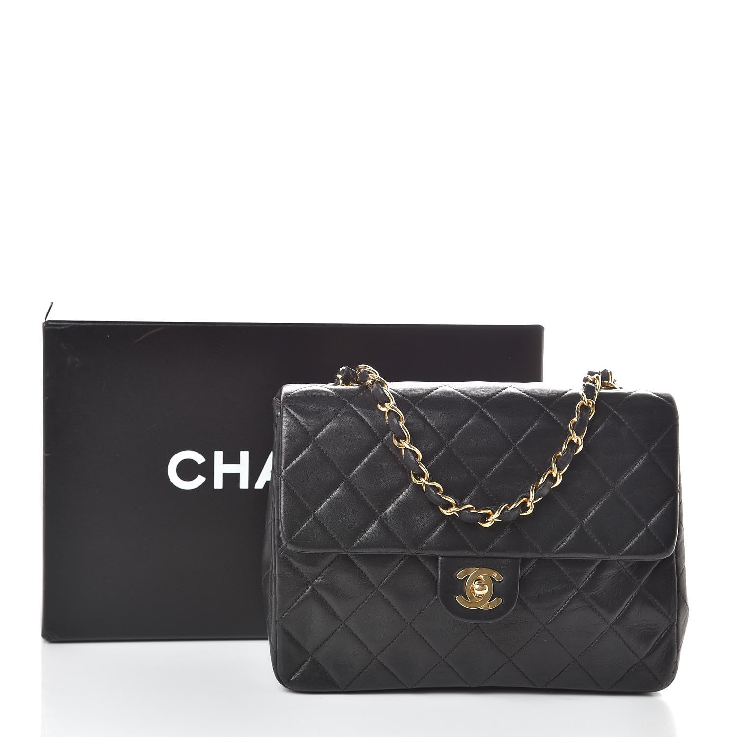 Chanel Lambskin Quilted Mini Square Flap Black 10 of 10