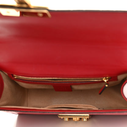 Gucci Guccissima Medium Padlock Shoulder Bag Hibiscus Red 5 of 12