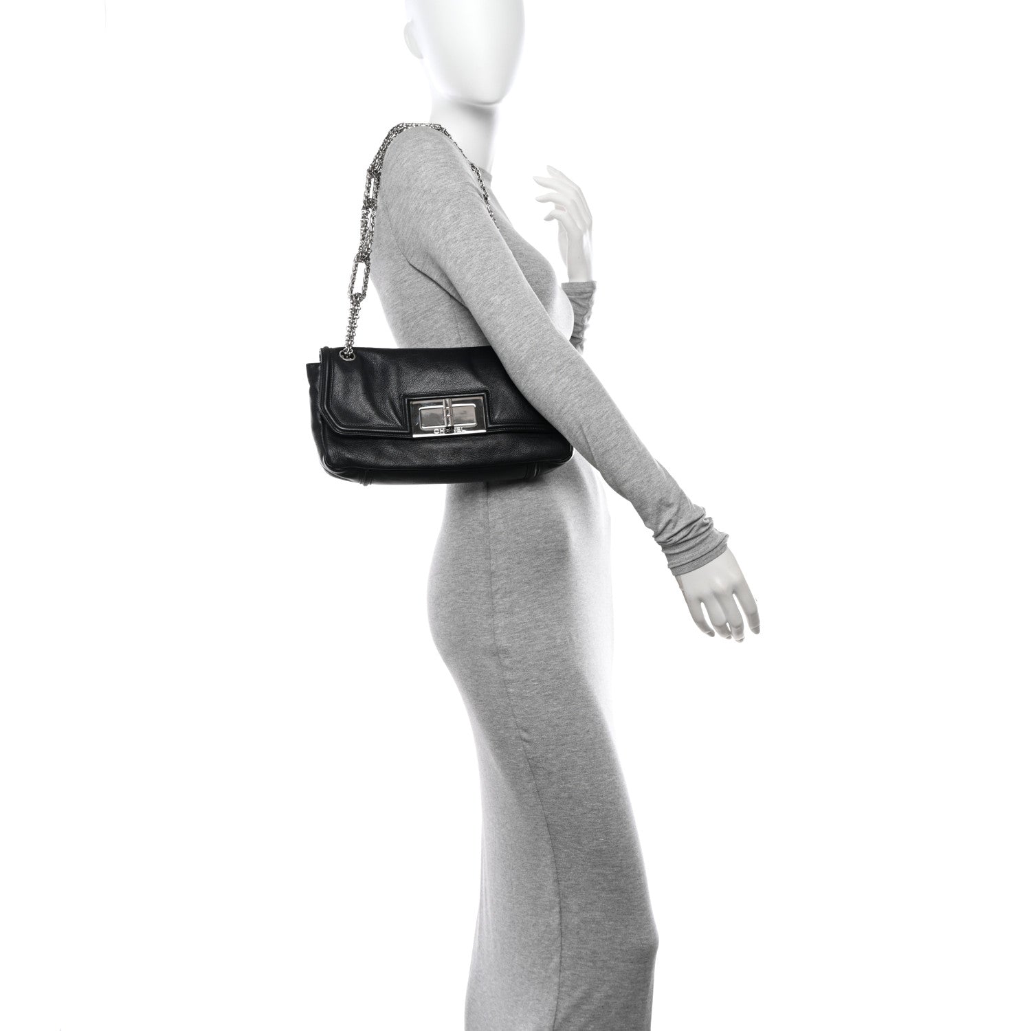 Chanel Grained Calfskin Mademoiselle Lock Bijoux Chain Flap Black Black 2 of 11